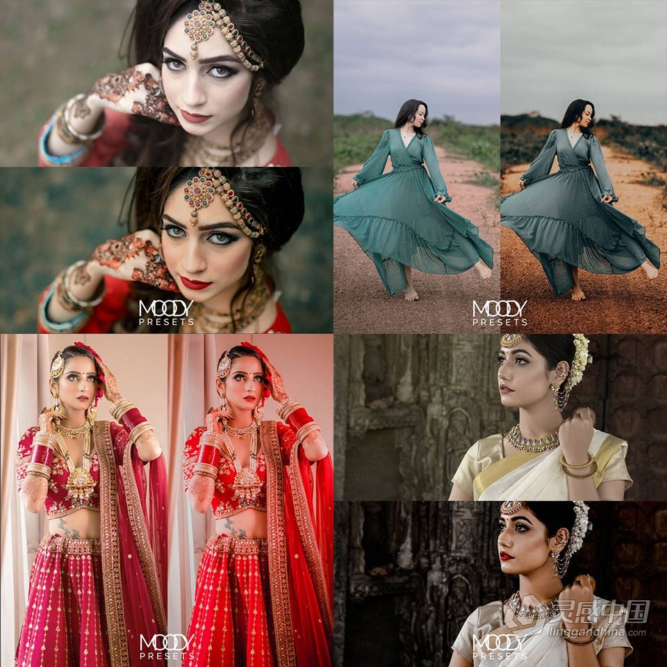 MoodyPresets - 婚礼系列组合 70个LR预设 Wedding collection combo 70 presets  灵感中国网 www.lingganchina.com