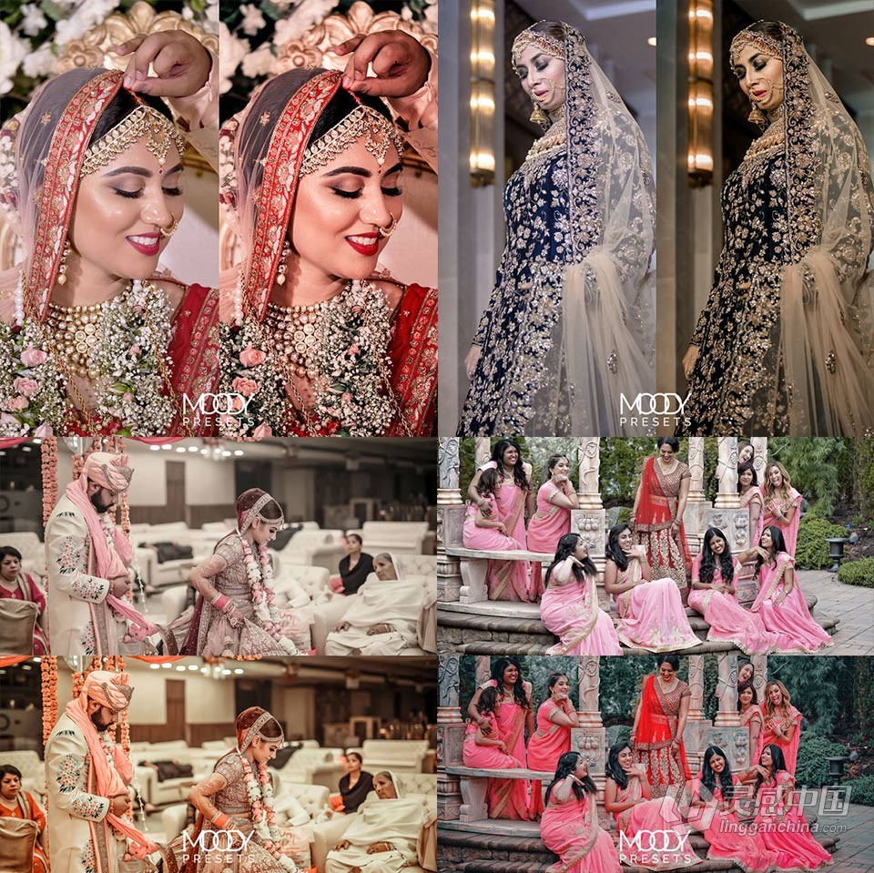 MoodyPresets - 婚礼系列组合 70个LR预设 Wedding collection combo 70 presets  灵感中国网 www.lingganchina.com