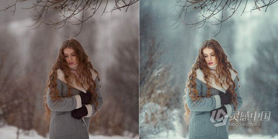 俄罗斯摄影师Anna Melnikova 唯美冬季人像Lightroom预设 Winter presets  灵感中国网 www.lingganchina.com