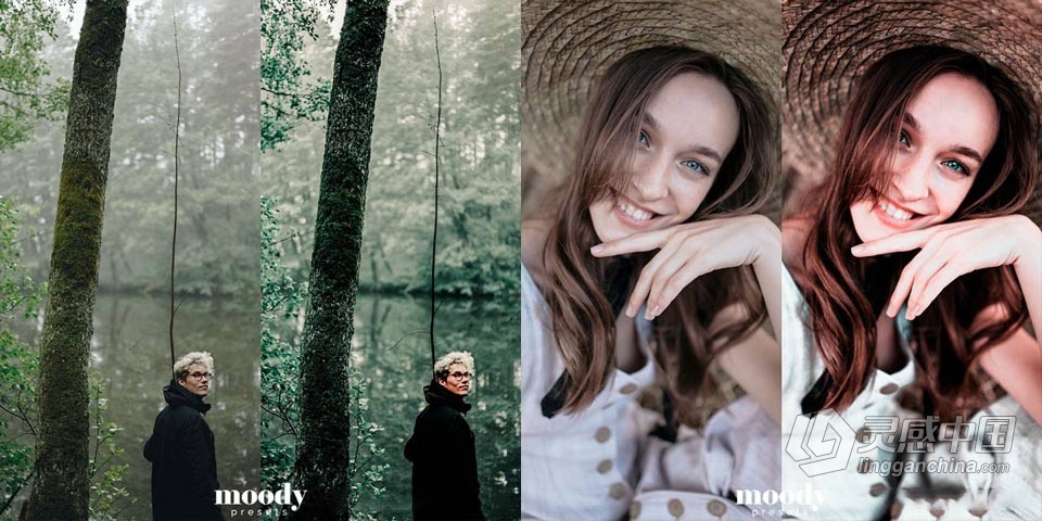 MoodyPresets - 穆迪情绪人像Lr预设捆绑包60个Lr预设 Moody presets  灵感中国网 www.lingganchina.com