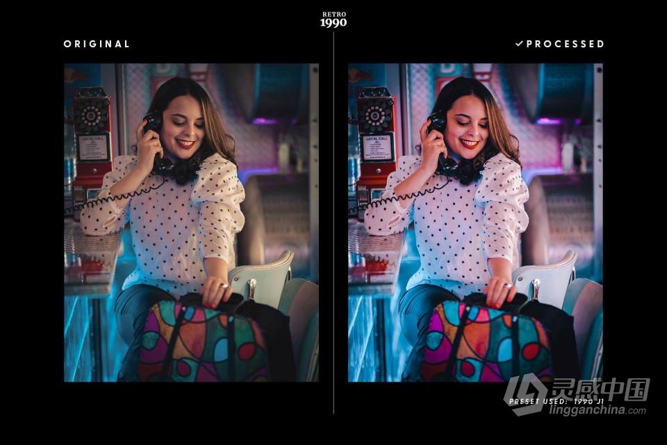 90年代复古胶片人像lr预设 1990 Retro - Actions &amp; Presets  灵感中国网 www.lingganchina.com