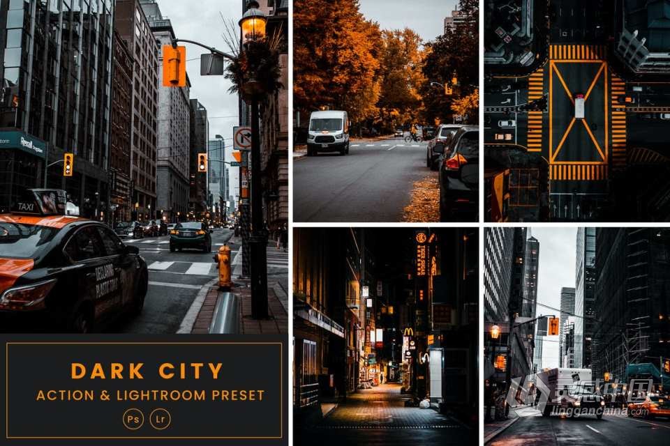 黑暗之城电影黑金胶片Lightroom预设 Dark City Action &amp; Lightrom Presets  灵感中国网 www.lingganchina.com