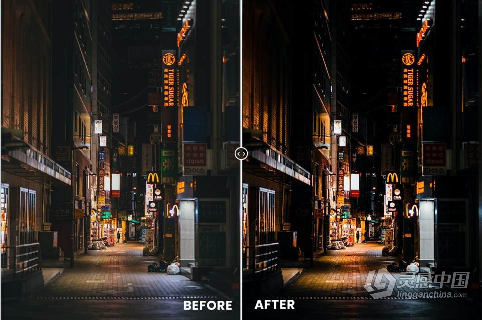 黑暗之城电影黑金胶片Lightroom预设 Dark City Action &amp; Lightrom Presets  灵感中国网 www.lingganchina.com