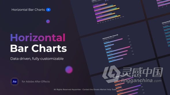 AE模板-数据驱动的渐变水平条形图AE模板信息图表动画工程文件下载  灵感中国网 www.lingganchina.com
