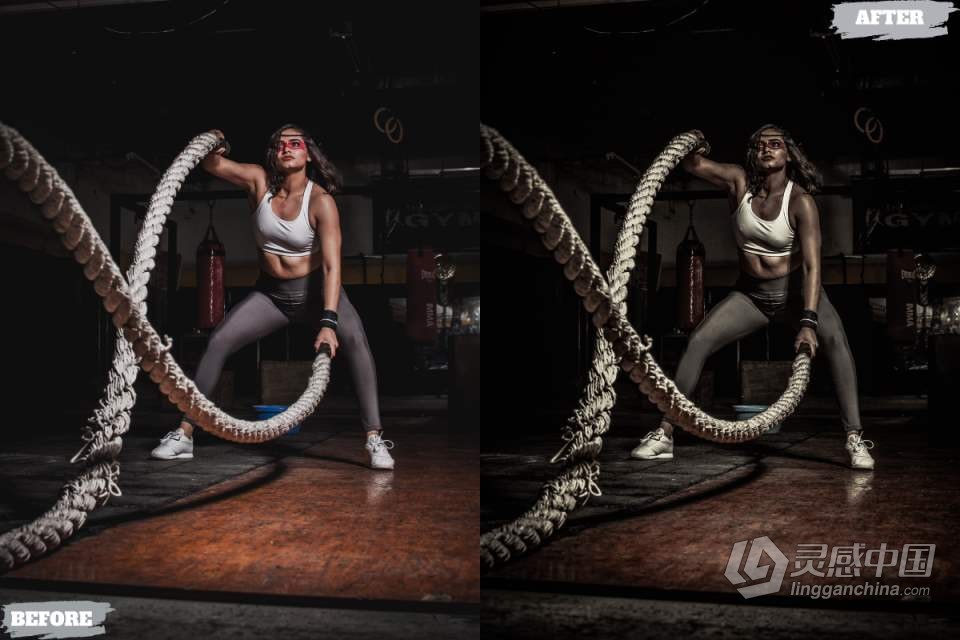 黑暗电影健身人像后期调色LR预设 Dark Fitness Lightroom Presets  灵感中国网 www.lingganchina.com