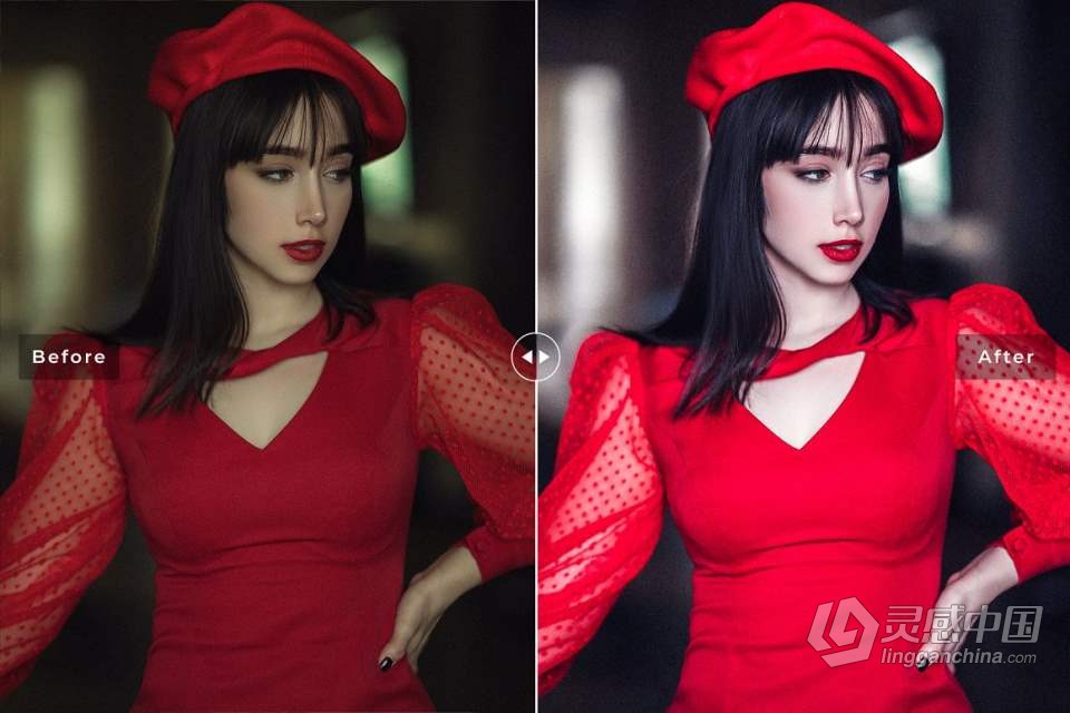 通透暖红色调人像Lightroom预设 Glossy Red Pro Lightroom Presets  灵感中国网 www.lingganchina.com