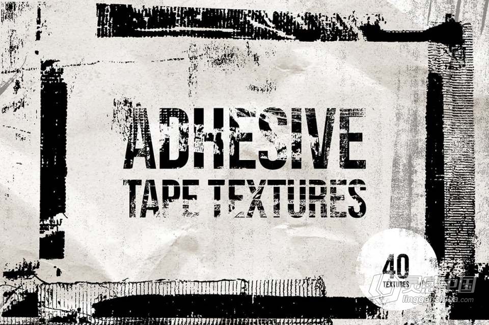 40张使用过的透明包装胶带残留纹理合成图片素材 Adhesive Tape Textures – TIFF &amp; PNG  灵感中国网 www.lingganchina.com