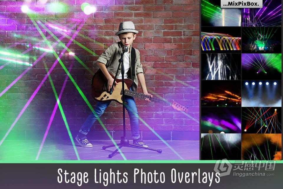 49张动感活泼舞台灯光射线照片后期叠加合成素材 Stage Lights Overlays  灵感中国网 www.lingganchina.com