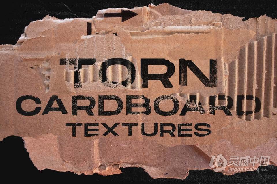 100+边缘撕裂破损的纸板纹理设计创作合成素材 Torn cardboard textures  灵感中国网 www.lingganchina.com