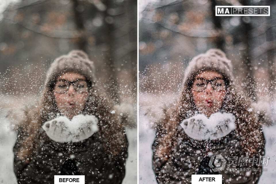 10个冬季通透人像调色Lightroom预设 WINTER SNOW Lightroom Presets  灵感中国网 www.lingganchina.com