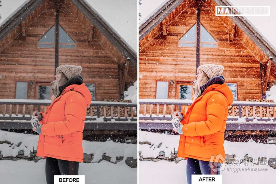 10个冬季通透人像调色Lightroom预设 WINTER SNOW Lightroom Presets  灵感中国网 www.lingganchina.com