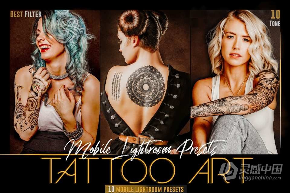 纹身艺术人像摄影后期调色Lightroom预设 Tattoo Art Lightroom Presets  灵感中国网 www.lingganchina.com