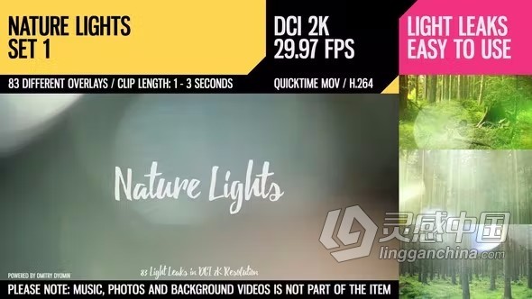 83组柔和温暖散景漏光光效视频素材2K分辨率 Nature Lights  灵感中国网 www.lingganchina.com