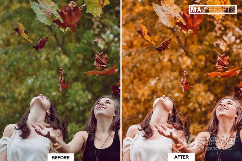 秋季人像后期调色LR预设 AUTUMN – Mobile &amp; Desktop Lightroom Presets  灵感中国网 www.lingganchina.com