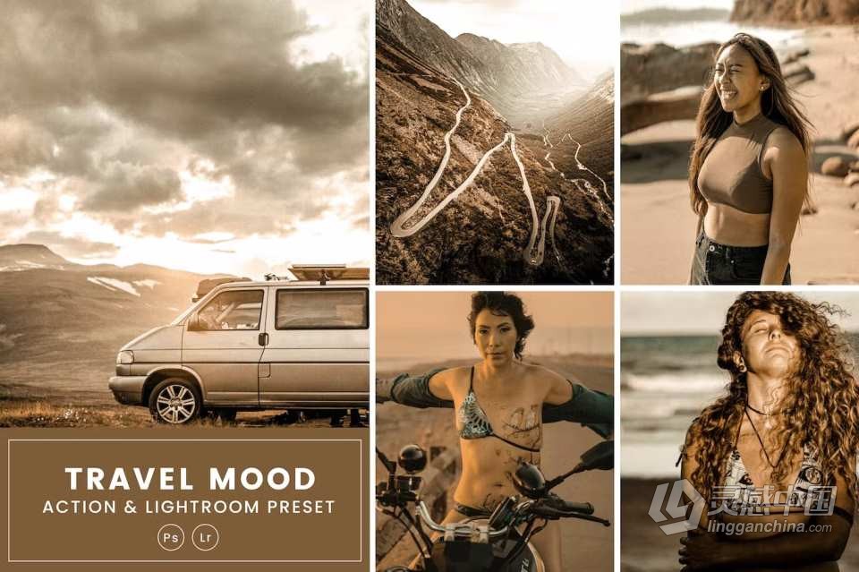 旅拍情绪胶片人像Lightroom预设 Travel Mood Action &amp; Lightrom Presets  灵感中国网 www.lingganchina.com