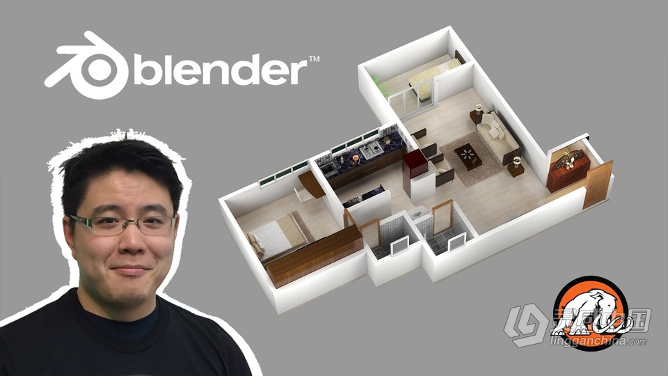 Blender3D低多边形游戏房屋资产设计视频课程  灵感中国网 www.lingganchina.com