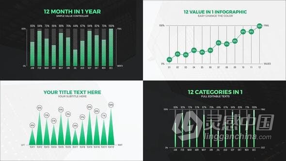 PR模板-12 Value Infographic Charts信息图表报告制作动画PR模板下载  灵感中国网 www.lingganchina.com