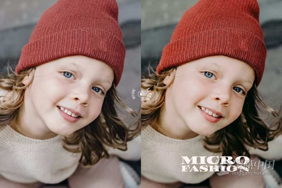 时尚儿童胶片人像调色Lightroom预设Microfashion kids editorial lightroom presets  灵感中国网 www.lingganchina.com