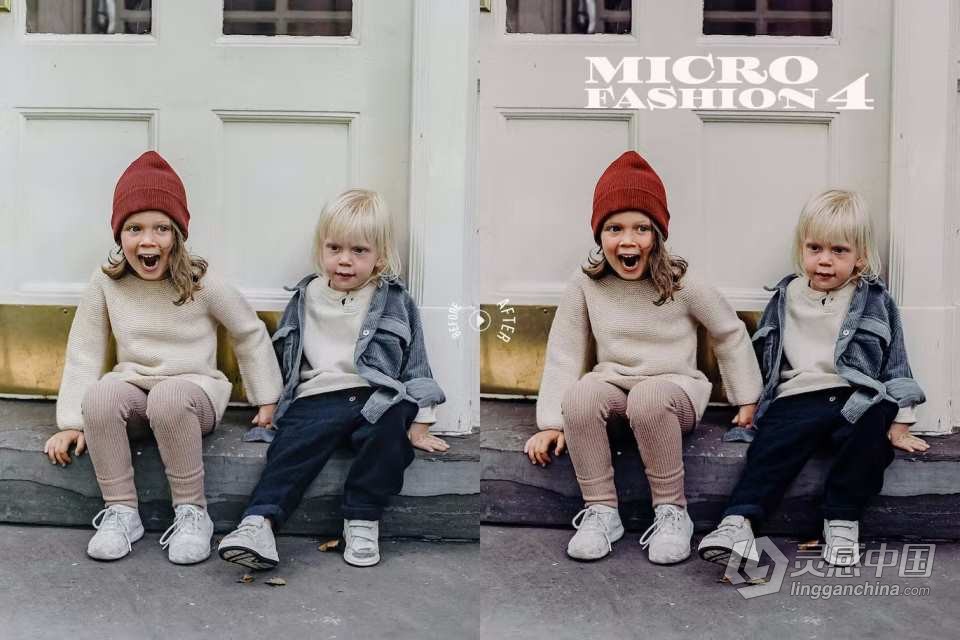 时尚儿童胶片人像调色Lightroom预设Microfashion kids editorial lightroom presets  灵感中国网 www.lingganchina.com