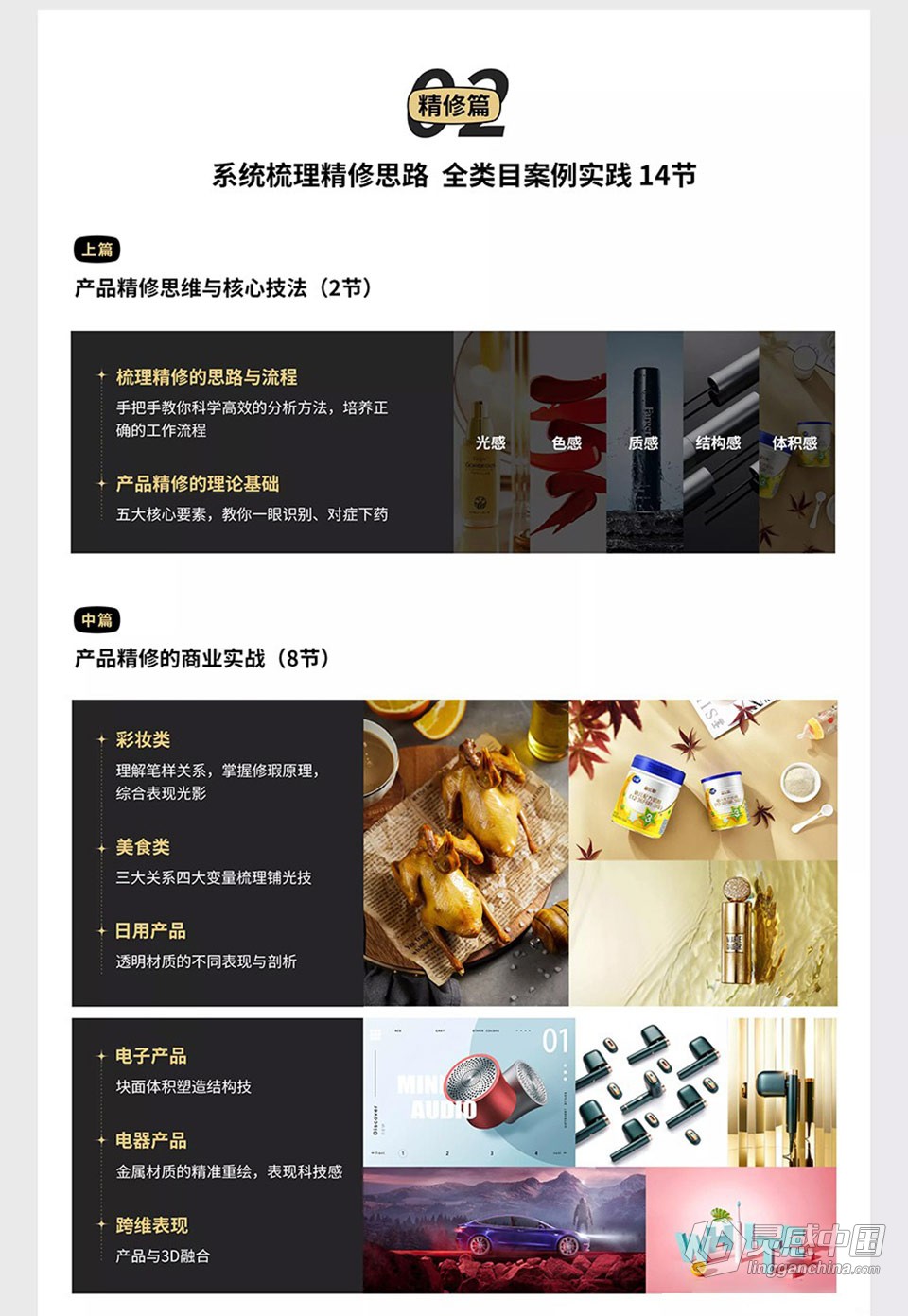 商业产品摄影&amp;商业产品后期精修全能班-附素材  灵感中国网 www.lingganchina.com