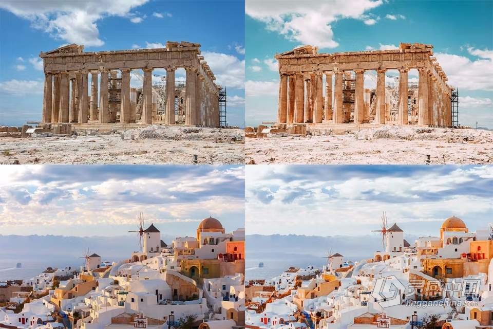 希腊旅拍电影风光后期调色Lightroom预设 Lightroom Presets Greece  灵感中国网 www.lingganchina.com