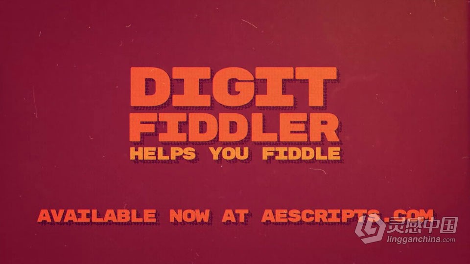 中文汉化AE插件-时间百分比数字滚动动画AE插件 Digit Fiddler v1.3.8 Win/Mac  灵感中国网 www.lingganchina.com