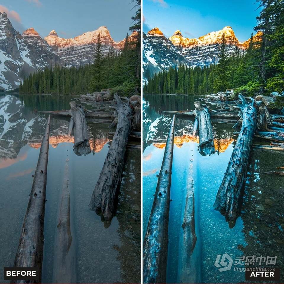 高端风光摄影后期Lightroom调色预设 Presetsh landscape Lr presets  灵感中国网 www.lingganchina.com