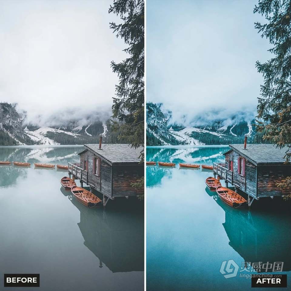 高端风光摄影后期Lightroom调色预设 Presetsh landscape Lr presets  灵感中国网 www.lingganchina.com