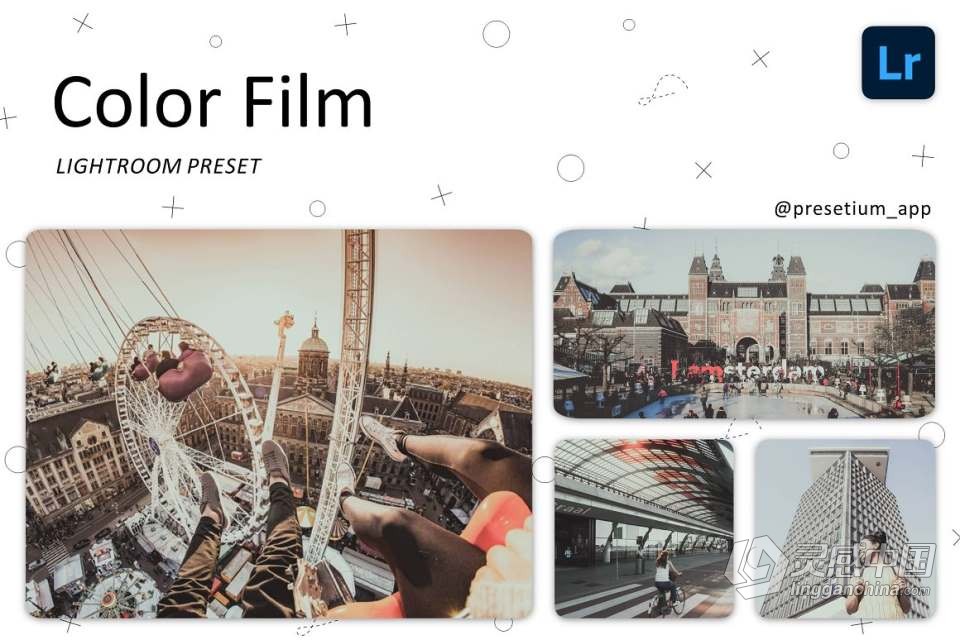 80年代米色电影胶片后期调色LR预设 Color Film - Lightroom Presets  灵感中国网 www.lingganchina.com
