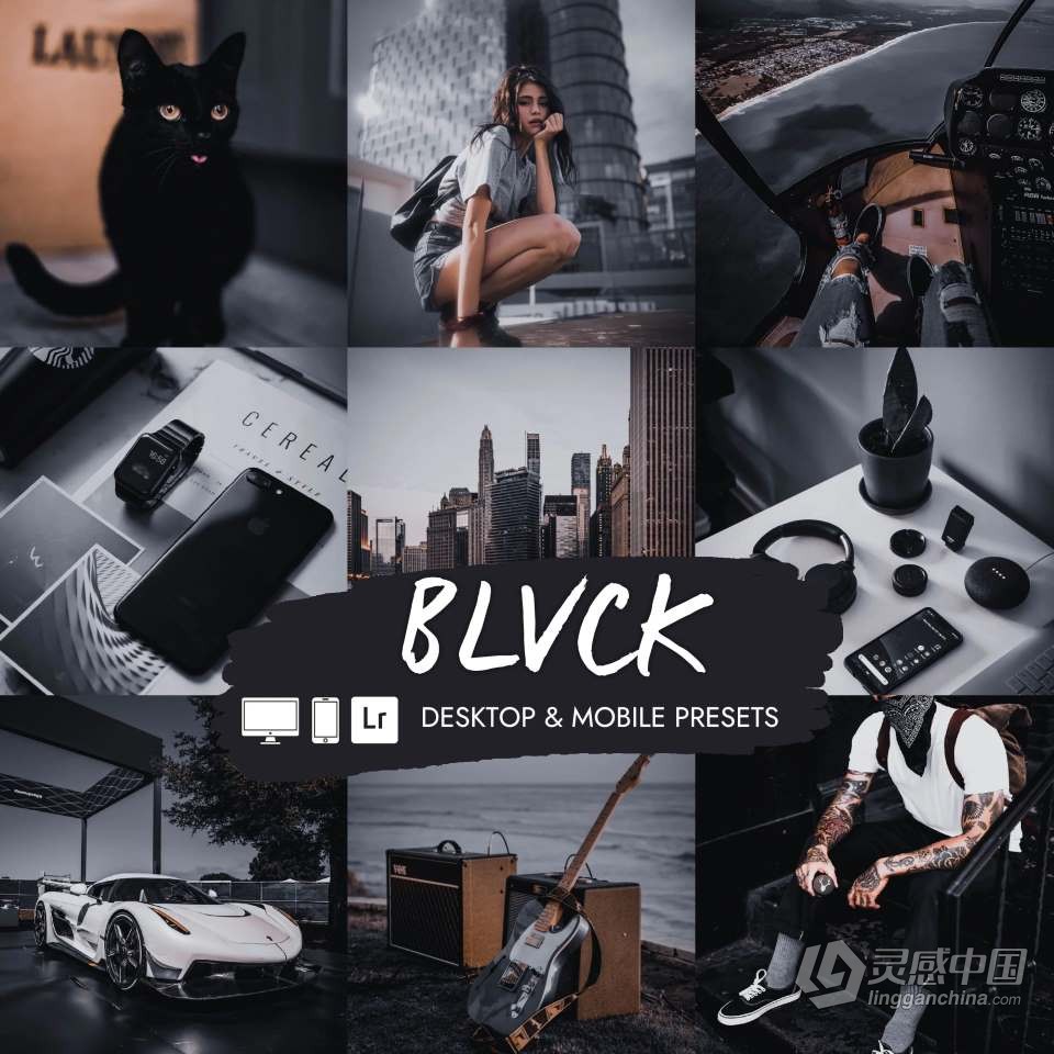 黑暗情绪质感城市街拍人像调色Lightroom预设 blvck desktop &amp; mobile presets  灵感中国网 www.lingganchina.com