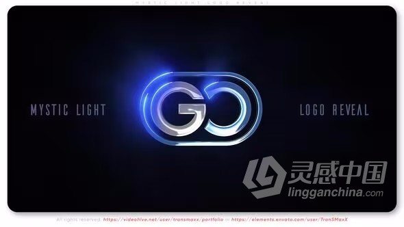 AE模板-体积光效扫边金属LOGO动画演绎视频AE模板下载  灵感中国网 www.lingganchina.com