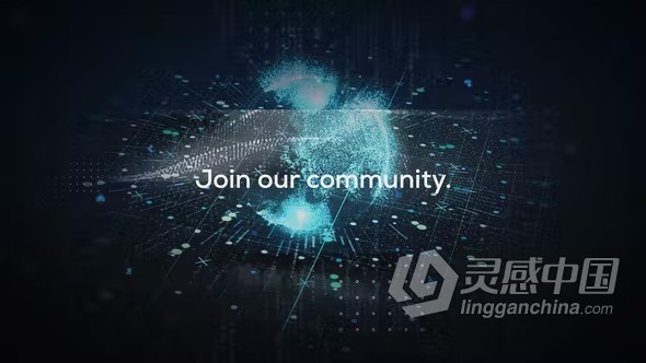 AE模板-Ai数字智能FUI界面介绍科技宣传视频AE模板下载  灵感中国网 www.lingganchina.com