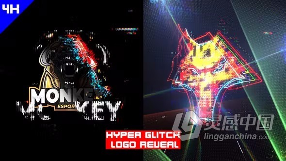 AE模板-Hyper Glitch高科技信息化像素故障LOGO动画视频AE模板下载  灵感中国网 www.lingganchina.com