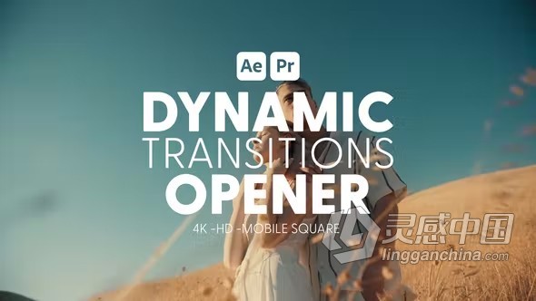 AE/PR模板-4k快速转场效果Dynamic Transitions AE与PR过渡模板下载  灵感中国网 www.lingganchina.com