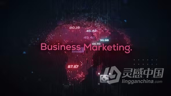 AE模板-数字地图科技公司宣传片头AE模板下载  灵感中国网 www.lingganchina.com