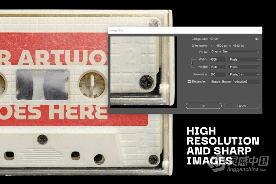 PS样机-复古80年代苏式磁带卡带录音带包装设计PS贴图样机 Soviet Cassette Tape Mockup  灵感中国网 www.lingganchina.com