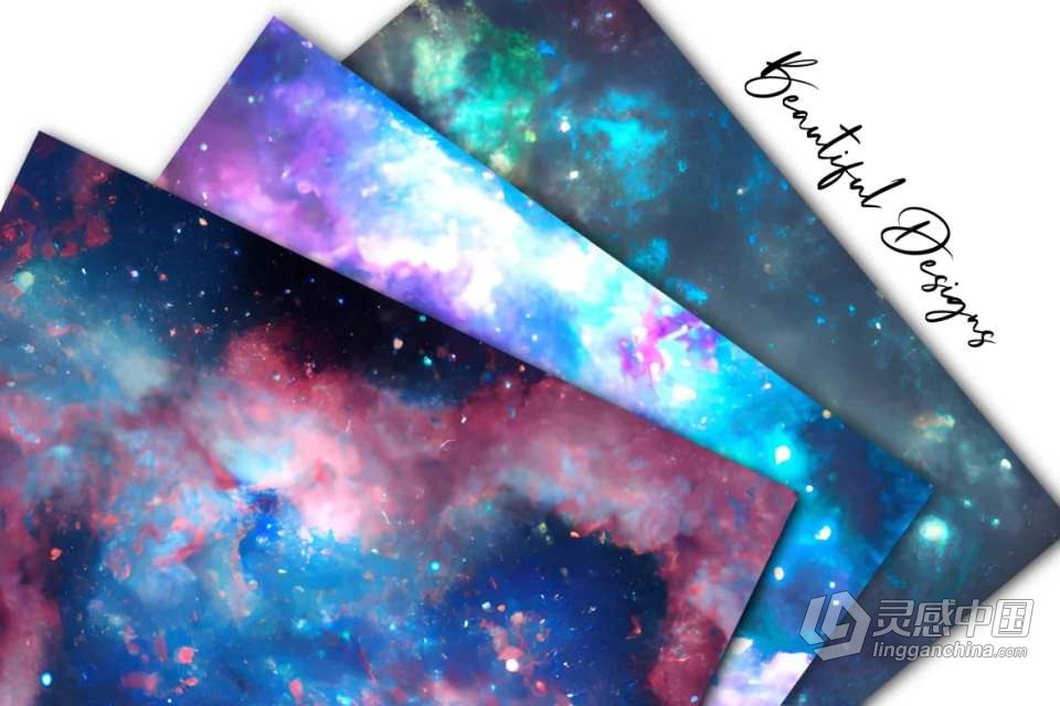 12款水彩梦幻天空宇宙夜空星云背景设计合成图片素材 Watercolor Dreamy Fantasy Digital Paper  灵感中国网 www.lingganchina.com