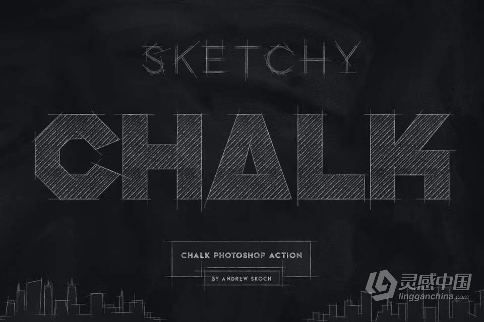 PS动作-手写板书粉笔字手绘效果Photoshop动作 Chalk Lettering – Photoshop Action  灵感中国网 www.lingganchina.com