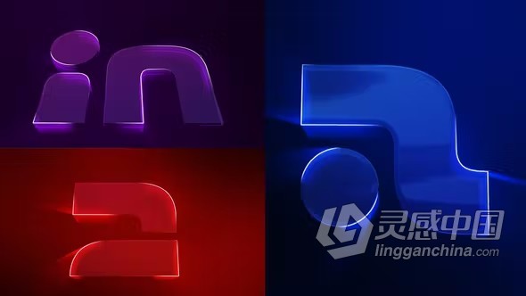 AE模板-扫边发光演绎LOGO动画视频片头AE模板下载  灵感中国网 www.lingganchina.com