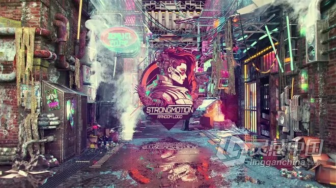 AE模板-Cyberpunk City Game Logo赛博朋克城市游戏视频片头AE模板下载  灵感中国网 www.lingganchina.com