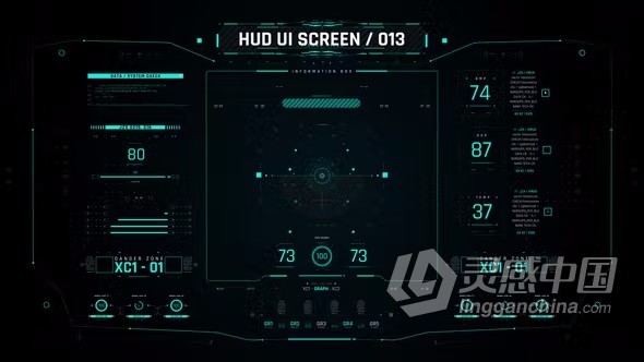 AE模板-HUD屏幕小工具视频游戏技术界面图形AE模板下载  灵感中国网 www.lingganchina.com