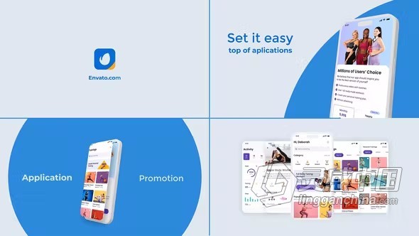 AE模板-健身应用程序介绍APP宣传广告AE模板下载  灵感中国网 www.lingganchina.com