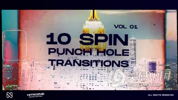 AE模板-冲孔自旋转过渡AE模板下载 Punch Hole Spin Transitions Vol. 01  灵感中国网 www.lingganchina.com