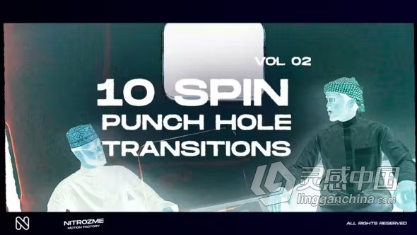 AE模板-蒙版自旋转过渡效果AE模板下载 Punch Hole Spin Transitions Vol. 02  灵感中国网 www.lingganchina.com