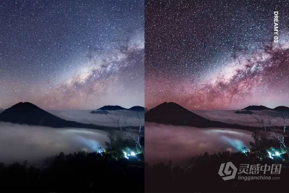 25个夜景星空银河系摄影Lightroom预设及MV延时视频调色LUT预设  灵感中国网 www.lingganchina.com