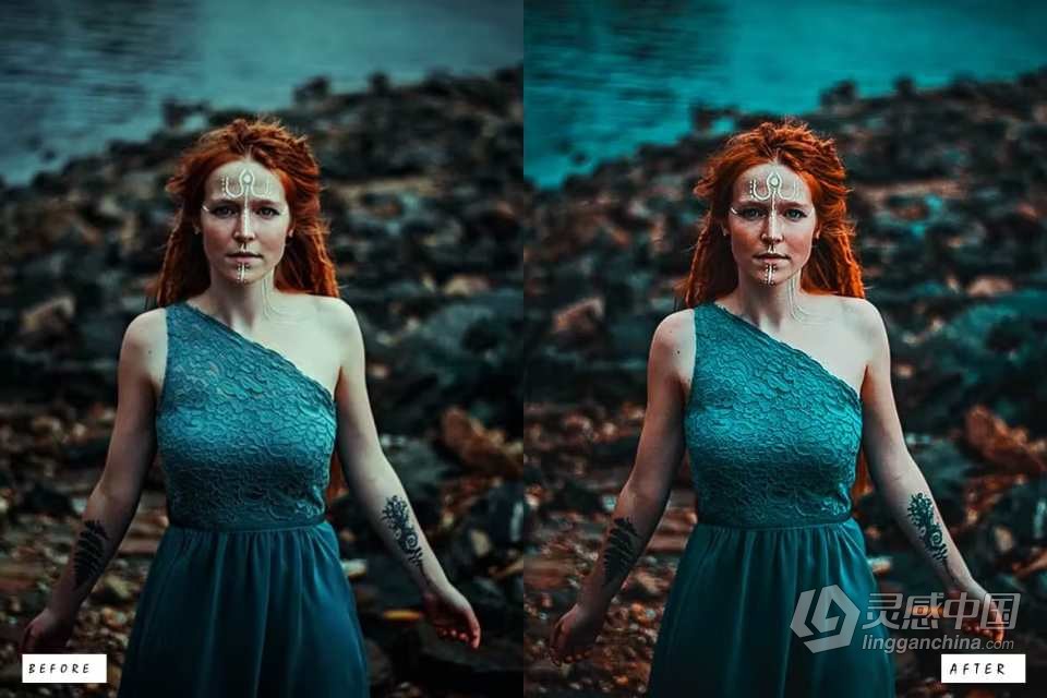 电影橙青色色调调色Lightroom预设 Cinematic Orange &amp; Teal Look Preset  灵感中国网 www.lingganchina.com