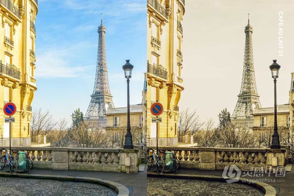 巴黎旅拍复古胶片AI人工智能Lightroom预设电影视频调色LUT预设  灵感中国网 www.lingganchina.com