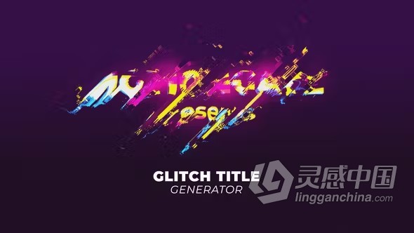 达芬奇模板-Glitch Title Generator故障特效介绍标题生成器DaVinci Resolve模板下载  灵感中国网 www.lingganchina.com