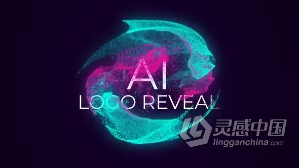 达芬奇模板-人工智能AI粒子标志技术LOGO动画DaVinci Resolve模板下载  灵感中国网 www.lingganchina.com