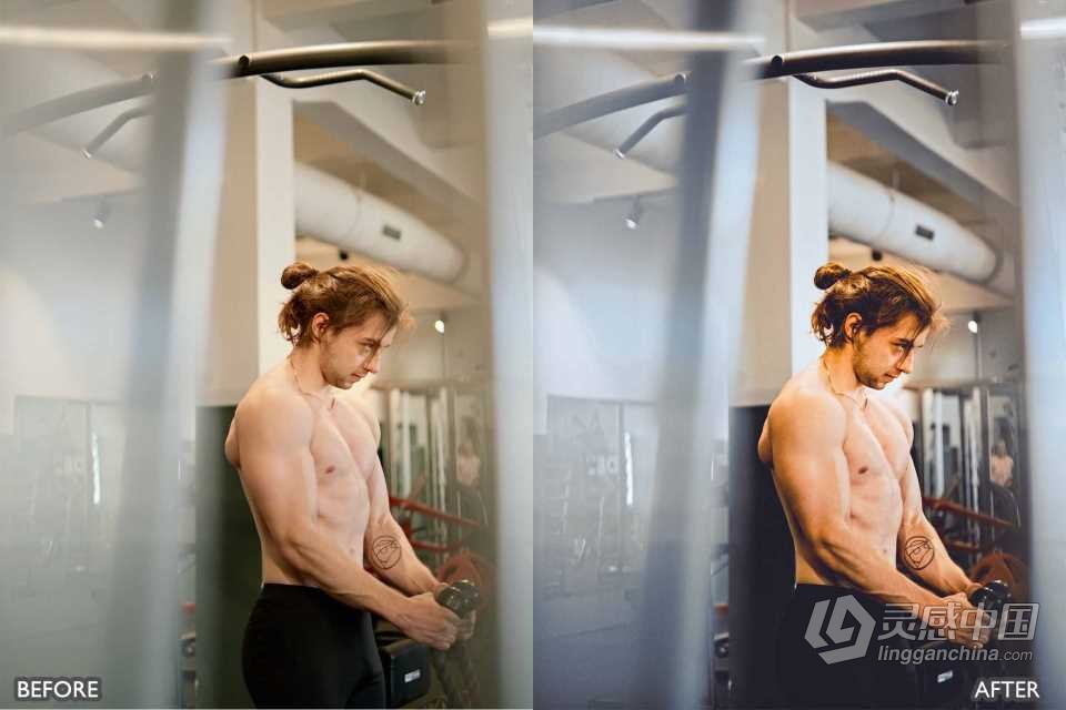 健身房健身运动人像摄影Lightroom预设 Gym And Fitness Preset  灵感中国网 www.lingganchina.com